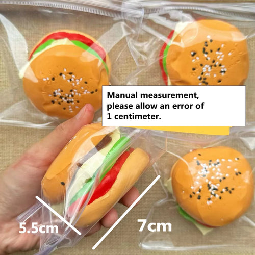 Silicone Hamburger Food Squeeze Toys for Adult Soft Pinch Slow Rebound Squishy Toys  Fidget Toys for Stress Relief